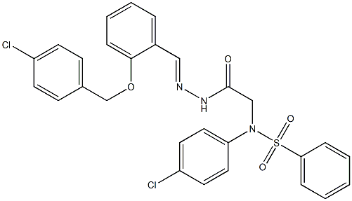 N-[2-(2-{2-[(4-chlorobenzyl)oxy]benzylidene}hydrazino)-2-oxoethyl]-N-(4-chlorophenyl)benzenesulfonamide Structure