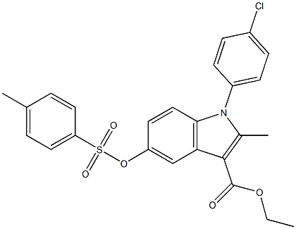 ethyl 1-(4-chlorophenyl)-2-methyl-5-{[(4-methylphenyl)sulfonyl]oxy}-1H-indole-3-carboxylate Structure