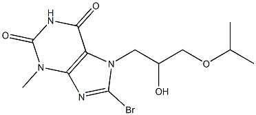 8-bromo-7-(2-hydroxy-3-isopropoxypropyl)-3-methyl-3,7-dihydro-1H-purine-2,6-dione 结构式