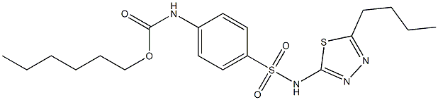  hexyl 4-{[(5-butyl-1,3,4-thiadiazol-2-yl)amino]sulfonyl}phenylcarbamate