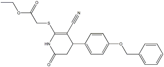 ethyl ({4-[4-(benzyloxy)phenyl]-3-cyano-6-oxo-1,4,5,6-tetrahydro-2-pyridinyl}sulfanyl)acetate Structure