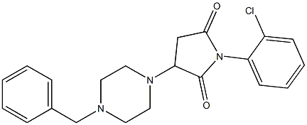 1-(2-chlorophenyl)-3-[4-(phenylmethyl)piperazin-1-yl]pyrrolidine-2,5-dione 化学構造式