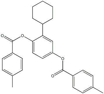 2-cyclohexyl-4-[(4-methylbenzoyl)oxy]phenyl 4-methylbenzoate Struktur