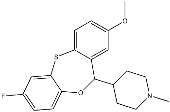 7-fluoro-11-(1-methyl-4-piperidinyl)-11H-dibenzo[b,e][1,4]oxathiepin-2-yl methyl ether Struktur