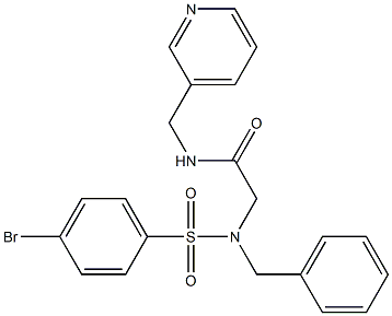 2-[[(4-bromophenyl)sulfonyl](phenylmethyl)amino]-N-(pyridin-3-ylmethyl)acetamide Structure