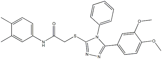 2-{[5-(3,4-dimethoxyphenyl)-4-phenyl-4H-1,2,4-triazol-3-yl]sulfanyl}-N-(3,4-dimethylphenyl)acetamide,,结构式