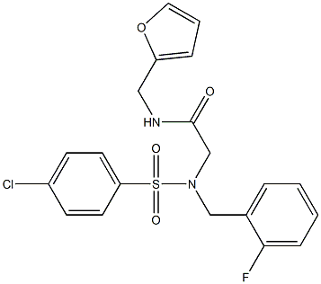 2-[[(4-chlorophenyl)sulfonyl](2-fluorobenzyl)amino]-N-(2-furylmethyl)acetamide Structure