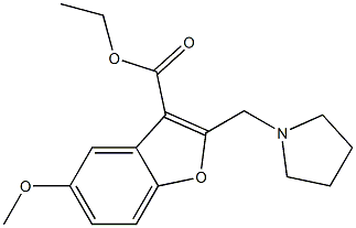 ethyl 5-methoxy-2-(1-pyrrolidinylmethyl)-1-benzofuran-3-carboxylate 结构式