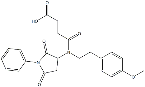 4-{(2,5-dioxo-1-phenyl-3-pyrrolidinyl)[2-(4-methoxyphenyl)ethyl]amino}-4-oxobutanoic acid 结构式