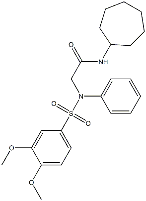 N-cycloheptyl-2-{[(3,4-dimethoxyphenyl)sulfonyl]anilino}acetamide Structure
