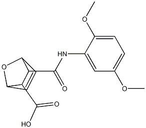 3-[(2,5-dimethoxyanilino)carbonyl]-7-oxabicyclo[2.2.1]hept-5-ene-2-carboxylic acid,,结构式