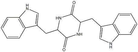 3,6-bis(1H-indol-3-ylmethyl)piperazine-2,5-dione,,结构式