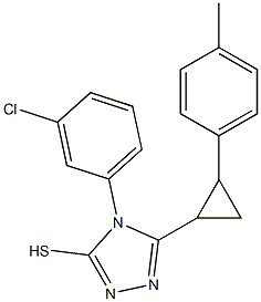 4-(3-chlorophenyl)-5-[2-(4-methylphenyl)cyclopropyl]-4H-1,2,4-triazol-3-yl hydrosulfide