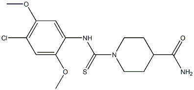1-[(4-chloro-2,5-dimethoxyanilino)carbothioyl]-4-piperidinecarboxamide|