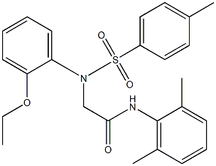 N-(2,6-dimethylphenyl)-2-{2-ethoxy[(4-methylphenyl)sulfonyl]anilino}acetamide 结构式