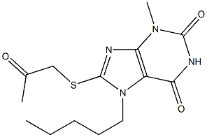 3-methyl-8-[(2-oxopropyl)sulfanyl]-7-pentyl-3,7-dihydro-1H-purine-2,6-dione Structure