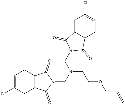 2-({[2-(allyloxy)ethyl][(5-chloro-1,3-dioxo-1,3,3a,4,7,7a-hexahydro-2H-isoindol-2-yl)methyl]amino}methyl)-5-chloro-3a,4,7,7a-tetrahydro-1H-isoindole-1,3(2H)-dione Structure