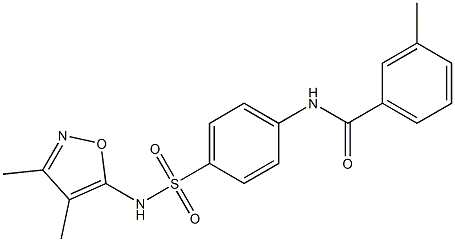 N-(4-{[(3,4-dimethyl-5-isoxazolyl)amino]sulfonyl}phenyl)-3-methylbenzamide Struktur