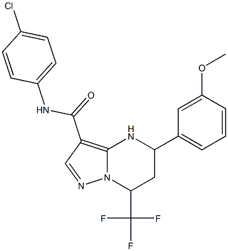 N-(4-chlorophenyl)-5-[3-(methyloxy)phenyl]-7-(trifluoromethyl)-4,5,6,7-tetrahydropyrazolo[1,5-a]pyrimidine-3-carboxamide 结构式