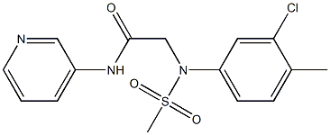 2-[3-chloro-4-methyl(methylsulfonyl)anilino]-N-(3-pyridinyl)acetamide,,结构式