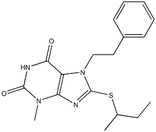 8-(sec-butylsulfanyl)-3-methyl-7-(2-phenylethyl)-3,7-dihydro-1H-purine-2,6-dione|