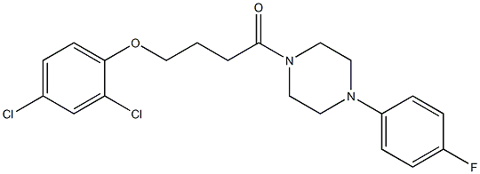 1-[4-(2,4-dichlorophenoxy)butanoyl]-4-(4-fluorophenyl)piperazine Struktur