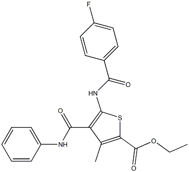 ethyl 4-(anilinocarbonyl)-5-[(4-fluorobenzoyl)amino]-3-methylthiophene-2-carboxylate