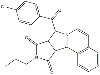 8-(4-chlorobenzoyl)-10-propyl-11a,11b-dihydro-8H-pyrrolo[3',4':3,4]pyrrolo[2,1-a]isoquinoline-9,11(8aH,10H)-dione,,结构式