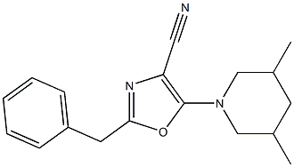  2-benzyl-5-(3,5-dimethyl-1-piperidinyl)-1,3-oxazole-4-carbonitrile