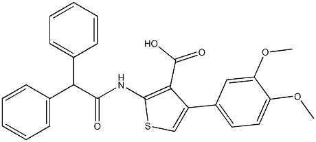 4-(3,4-dimethoxyphenyl)-2-[(diphenylacetyl)amino]-3-thiophenecarboxylic acid Structure