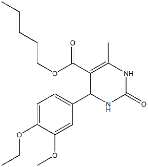 pentyl 4-(4-ethoxy-3-methoxyphenyl)-6-methyl-2-oxo-1,2,3,4-tetrahydro-5-pyrimidinecarboxylate Struktur