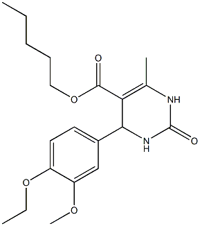 pentyl 4-(4-ethoxy-3-methoxyphenyl)-6-methyl-2-oxo-1,2,3,4-tetrahydro-5-pyrimidinecarboxylate 结构式