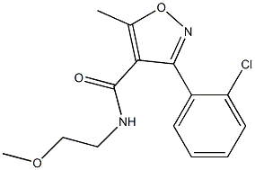 3-(2-chlorophenyl)-N-(2-methoxyethyl)-5-methyl-4-isoxazolecarboxamide 结构式