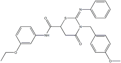 N-(3-ethoxyphenyl)-3-(4-methoxybenzyl)-4-oxo-2-(phenylimino)-1,3-thiazinane-6-carboxamide