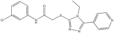 N-(3-chlorophenyl)-2-{[4-ethyl-5-(4-pyridinyl)-4H-1,2,4-triazol-3-yl]sulfanyl}acetamide Struktur