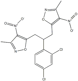 5-(2-(2,4-dichlorophenyl)-3-{4-nitro-3-methyl-5-isoxazolyl}propyl)-4-nitro-3-methylisoxazole Structure