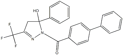 1-([1,1'-biphenyl]-4-ylcarbonyl)-5-phenyl-3-(trifluoromethyl)-4,5-dihydro-1H-pyrazol-5-ol,,结构式