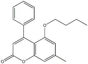 5-butoxy-7-methyl-4-phenyl-2H-chromen-2-one 化学構造式