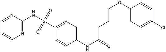 4-(4-chlorophenoxy)-N-{4-[(2-pyrimidinylamino)sulfonyl]phenyl}butanamide Structure