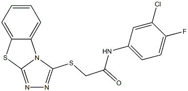 N-(3-chloro-4-fluorophenyl)-2-([1,2,4]triazolo[3,4-b][1,3]benzothiazol-3-ylsulfanyl)acetamide Structure