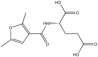 N-(2,5-dimethyl-3-furoyl)glutamic acid 化学構造式