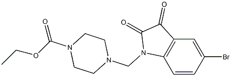 ethyl 4-[(5-bromo-2,3-dioxo-2,3-dihydro-1H-indol-1-yl)methyl]-1-piperazinecarboxylate Struktur