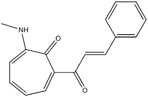 2-cinnamoyl-7-(methylamino)-2,4,6-cycloheptatrien-1-one 化学構造式