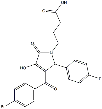 4-[3-(4-bromobenzoyl)-2-(4-fluorophenyl)-4-hydroxy-5-oxo-2,5-dihydro-1H-pyrrol-1-yl]butanoic acid Structure