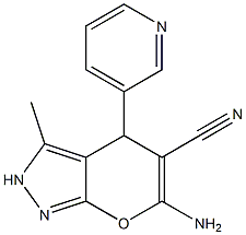 6-amino-3-methyl-4-(3-pyridinyl)-2,4-dihydropyrano[2,3-c]pyrazole-5-carbonitrile|