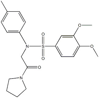 3,4-dimethoxy-N-(4-methylphenyl)-N-[2-oxo-2-(1-pyrrolidinyl)ethyl]benzenesulfonamide Structure