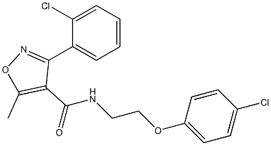 N-[2-(4-chlorophenoxy)ethyl]-3-(2-chlorophenyl)-5-methyl-4-isoxazolecarboxamide 结构式