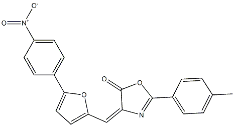 4-[(5-{4-nitrophenyl}-2-furyl)methylene]-2-(4-methylphenyl)-1,3-oxazol-5(4H)-one,,结构式