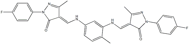 2-(4-fluorophenyl)-4-{[5-({[1-(4-fluorophenyl)-3-methyl-5-oxo-1,5-dihydro-4H-pyrazol-4-ylidene]methyl}amino)-2-methylanilino]methylene}-5-methyl-2,4-dihydro-3H-pyrazol-3-one|