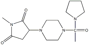 1-methyl-3-[4-(1-pyrrolidinylacetyl)-1-piperazinyl]-2,5-pyrrolidinedione 结构式